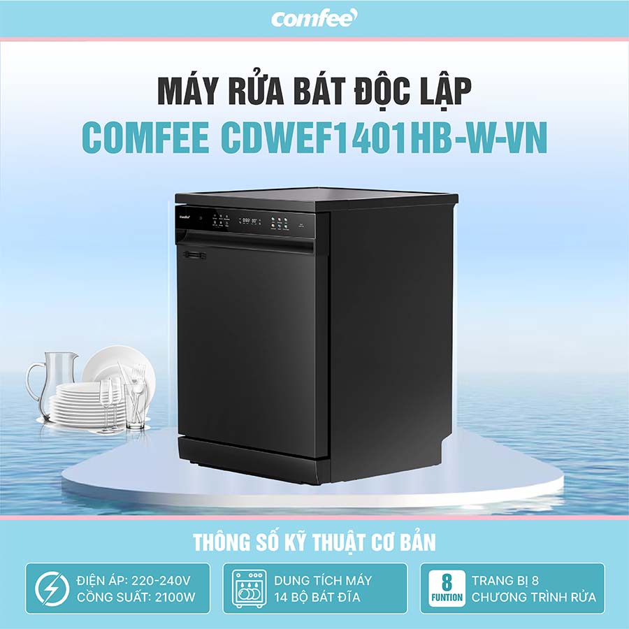 Máy rửa bát độc lập Comfee CDWEF1401HB-W-VN